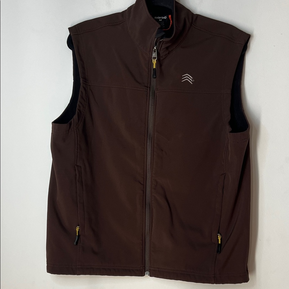 Solaris Men's‎ Dark Brown Weatherproof Vest with Fleece Inside Size Medium
